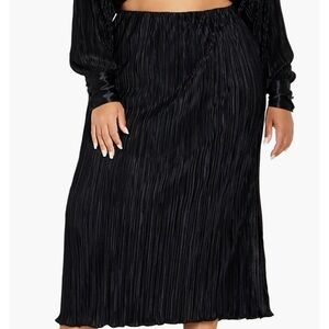 City Chic Pleated Midi Skirt